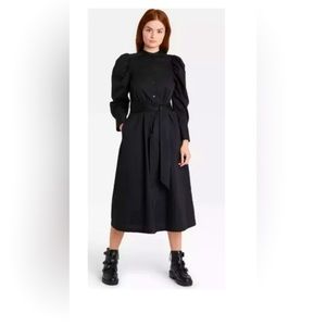 Prologue Women’s Long Puff Sleeve Button Down Midi Dress XXL